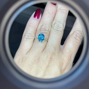 London Blue Topaz Oval Ring